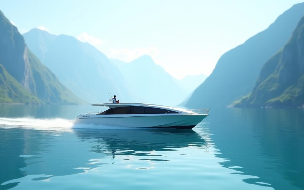 Elektrisk båt i fjorden